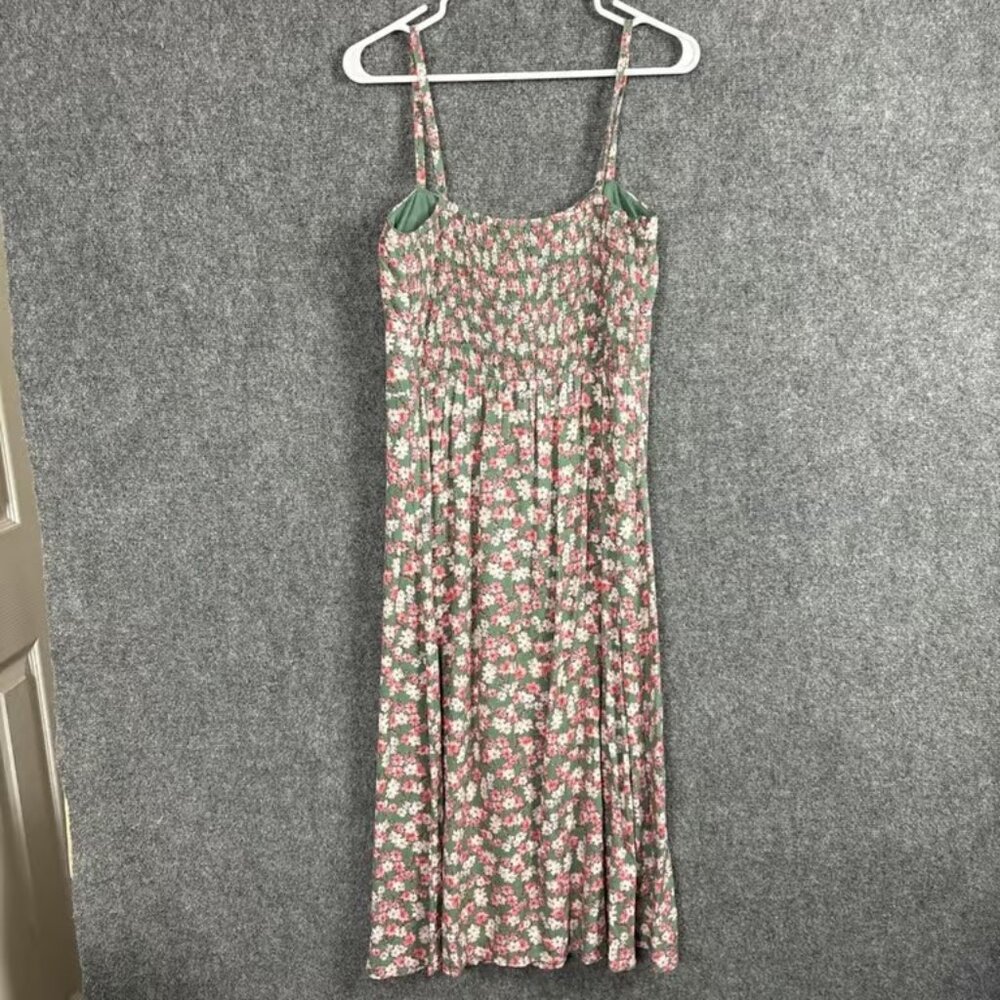 AUW Dress Womens Size L Green Pink Cottagecore Y2K Summer
